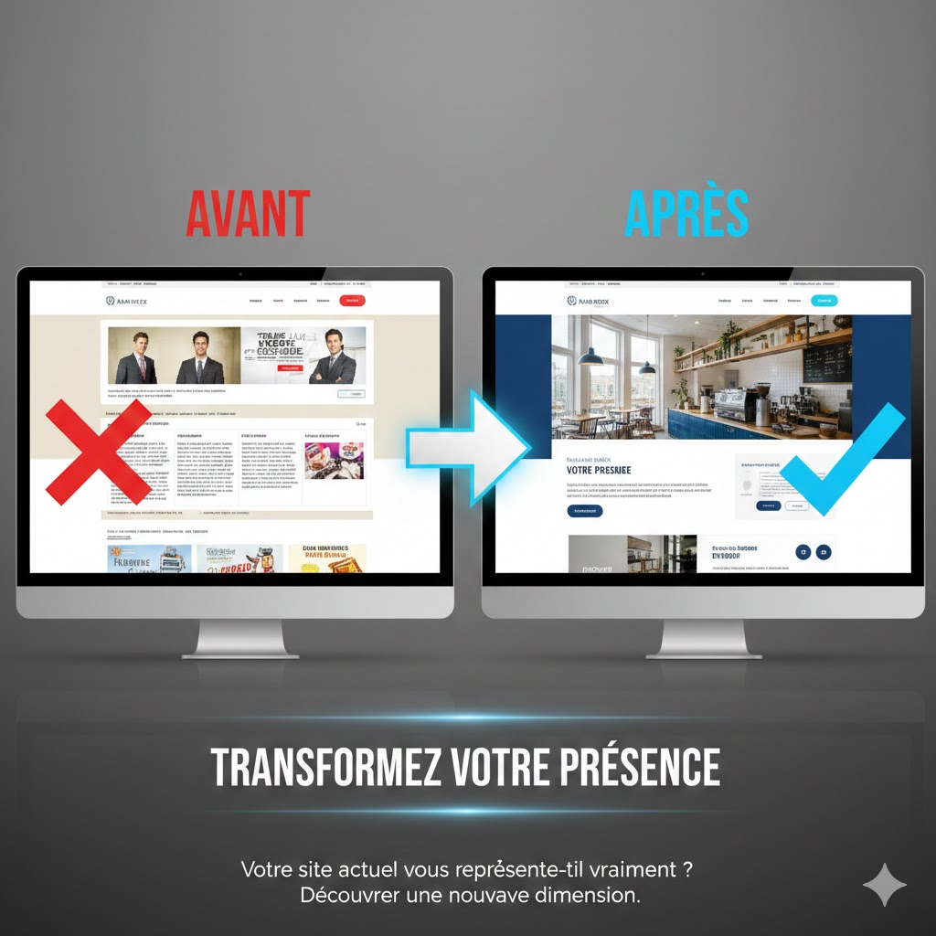Transformation de présence en ligne - Avant/Après site web moderne